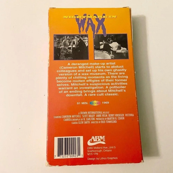 1969 Nightmare in Wax in Color VHS Video Tape Cameron Mitchell Anne Helm - Picture 3 of 15